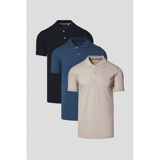 Zestaw 3 Koszulek Polo Bawełnianych Cassian ze sklepu Lancerto S.A. w kategorii T-shirty męskie - zdjęcie 184184720