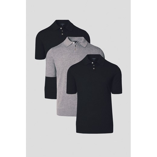 Zestaw 3 Koszulek Polo z Wiskoza Nils ze sklepu Lancerto S.A. w kategorii T-shirty męskie - zdjęcie 184184722