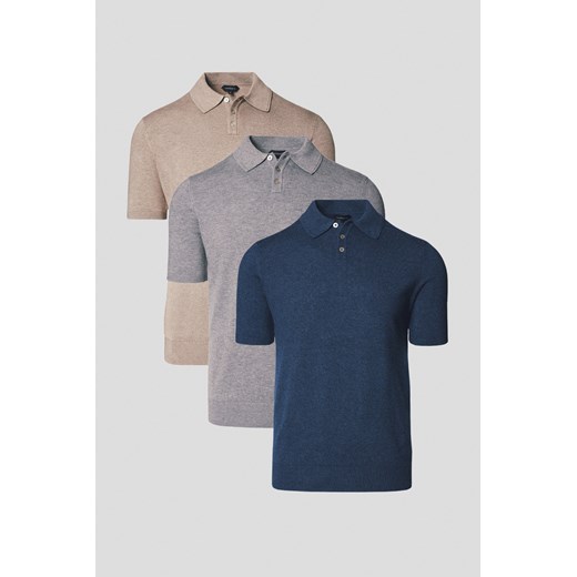 Zestaw 3 Koszulek Polo z Wiskoza Nils ze sklepu Lancerto S.A. w kategorii T-shirty męskie - zdjęcie 184184723
