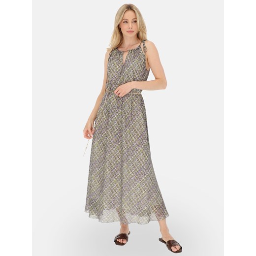 Wzorzysta elegancka sukienka maxi z łańcuszkiem L’AF Vega ze sklepu Eye For Fashion w kategorii Sukienki - zdjęcie 184186052