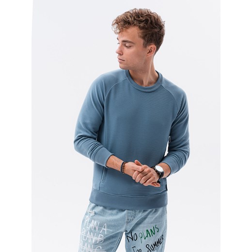 Bluza męska bez kaptura - niebieska B1156 XXL wyprzedaż ombre