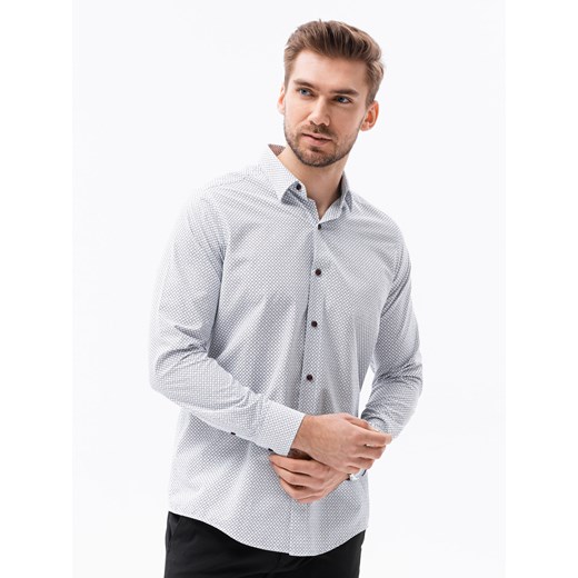 Koszula męska z długim rękawem - biała V3 K607 XL ombre okazyjna cena