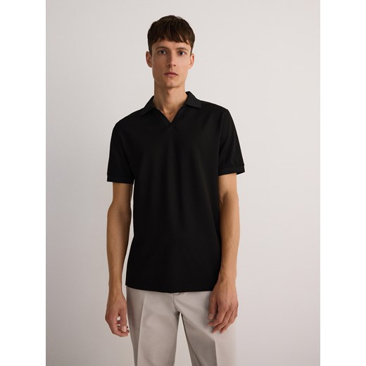 Reserved - Koszulka polo regular fit - czarny ze sklepu Reserved w kategorii T-shirty męskie - zdjęcie 184186494