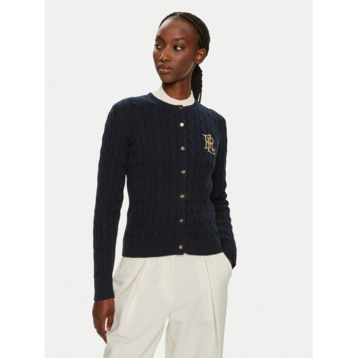 Lauren Ralph Lauren Kardigan 200932225002 Granatowy Slim Fit ze sklepu MODIVO w kategorii Swetry damskie - zdjęcie 184187422