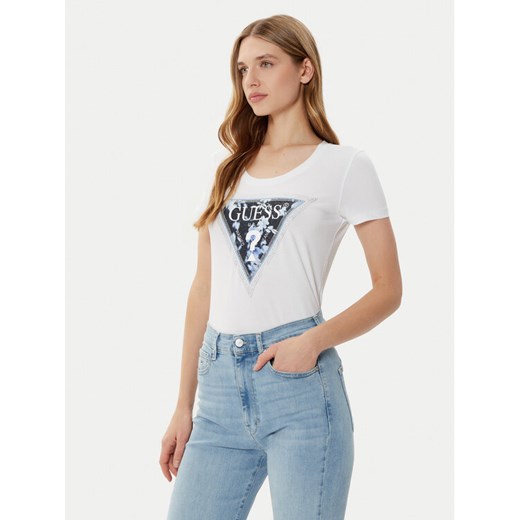 Guess T-Shirt W5RI00 J1314 Biały Regular Fit ze sklepu MODIVO w kategorii Bluzki damskie - zdjęcie 184187454