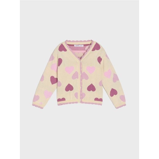 Sinsay - Sweter z motywem serc z dekoracyjnym wykończeniem - kremowy ze sklepu Sinsay w kategorii Bluzy i swetry - zdjęcie 184190772
