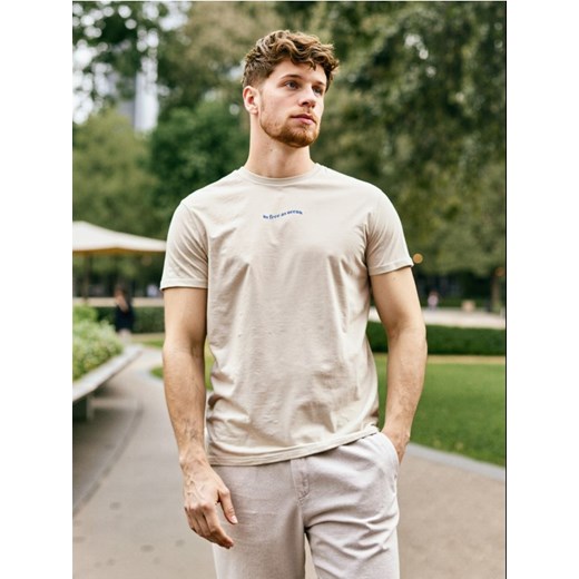 Sinsay - Koszulka - beżowy ze sklepu Sinsay w kategorii T-shirty męskie - zdjęcie 184190850