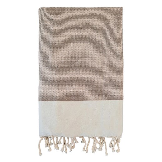 Le Comptoir de la Plage Fouta &quot;Athena&quot; w kolorze jasnobrązowo-beżowym - 200 x 100 cm ze sklepu Limango Polska w kategorii Ręczniki - zdjęcie 184192530