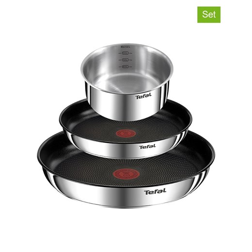 Tefal 5-częściowy zestaw garnków &quot;Emotion&quot; w kolorze srebrno-czarnym ze sklepu Limango Polska w kategorii Garnki - zdjęcie 184192563