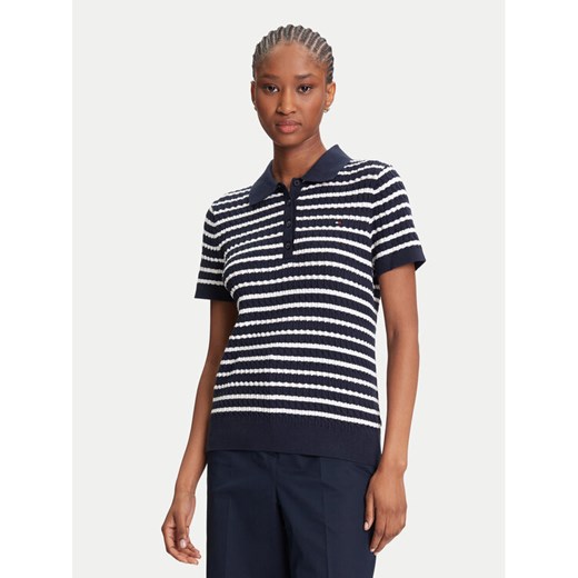 Tommy Hilfiger Sweter Fine WW0WW41474 Granatowy Regular Fit ze sklepu MODIVO w kategorii Swetry damskie - zdjęcie 184193114