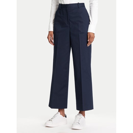 Tommy Hilfiger Spodnie materiałowe WW0WW45791 Granatowy Wide Leg ze sklepu MODIVO w kategorii Spodnie damskie - zdjęcie 184193163