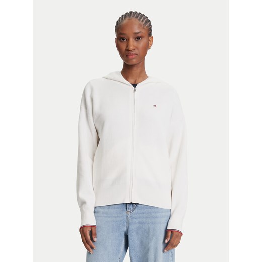 Tommy Hilfiger Kardigan WW0WW42018 Écru Regular Fit ze sklepu MODIVO w kategorii Swetry damskie - zdjęcie 184193203
