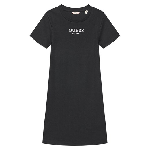 Guess Sukienka codzienna J5YK11 KBZP4 Czarny Regular Fit ze sklepu MODIVO w kategorii Sukienki dziewczęce - zdjęcie 184193214