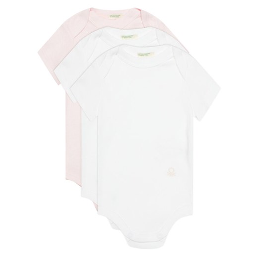 United Colors Of Benetton Komplet 3 par body dziecięcych 3GI70B079 Różowy ze sklepu MODIVO w kategorii Body niemowlęce - zdjęcie 184193291