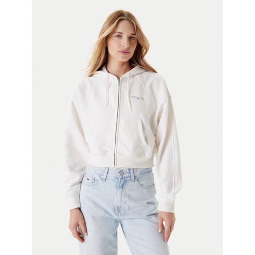 Tommy Jeans Bluza Linear DW0DW21163 Écru Boxy Fit ze sklepu MODIVO w kategorii Bluzy damskie - zdjęcie 184193323