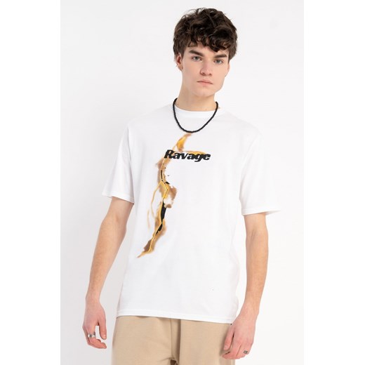 Biały t-shirt z autorską grafiką, rozmiar - 140, kolor - biały ze sklepu REPORTER w kategorii T-shirty chłopięce - zdjęcie 184194773