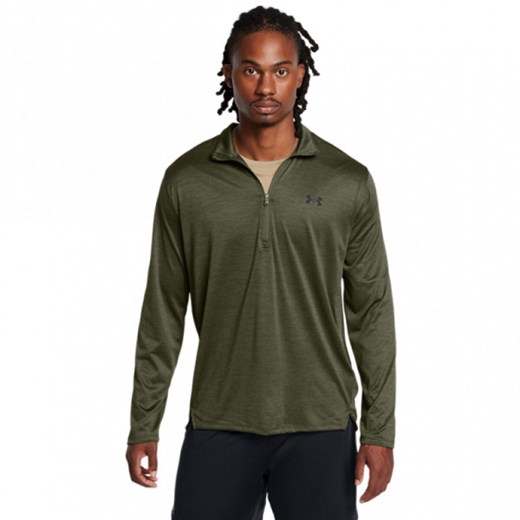 Męski longsleeve treningowy Under Armour UA Tech Vent 1/2 Zip - khaki ze sklepu Sportstylestory.com w kategorii T-shirty męskie - zdjęcie 184195762