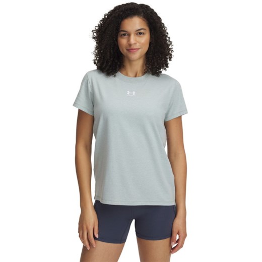 Damski t-shirt z nadrukiem Under Armour Campus Core Ss - szary ze sklepu Sportstylestory.com w kategorii Bluzki damskie - zdjęcie 184195782