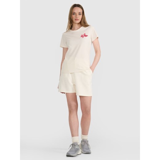 Damski t-shirt z nadrukiem 4F 4FRSS25TTSHF2693 - biały ze sklepu Sportstylestory.com w kategorii Bluzki damskie - zdjęcie 184195821