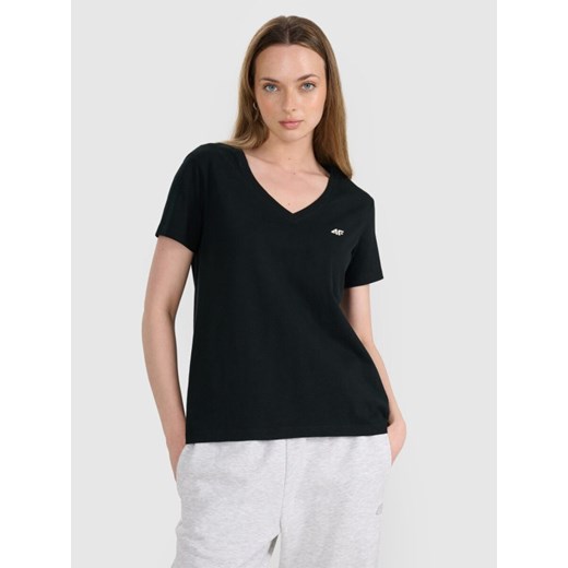 Damski t-shirt oversize 4F 4FRSS25TTSHF2778 - czarny ze sklepu Sportstylestory.com w kategorii Bluzki damskie - zdjęcie 184195861