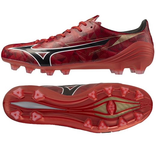 Buty piłkarskie Mizuno Alfa Ii Elite Fg P1GA256260 czerwone ze sklepu ButyModne.pl w kategorii Buty sportowe męskie - zdjęcie 184196214