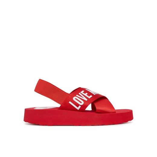 Sandały LOVE MOSCHINO JA16214G0MIX5500 Czerwony ze sklepu eobuwie.pl w kategorii Sandały damskie - zdjęcie 184196373
