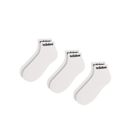 Zestaw 3 par niskich skarpet unisex adidas HT3457 3-PACK Biały 43_45 eobuwie.pl