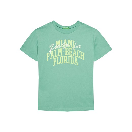 United Colors Of Benetton T-Shirt 3JERC10PE Zielony Regular Fit ze sklepu MODIVO w kategorii T-shirty chłopięce - zdjęcie 184197032