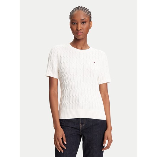 Tommy Hilfiger Sweter WW0WW45656 Écru Regular Fit ze sklepu MODIVO w kategorii Swetry damskie - zdjęcie 184197093