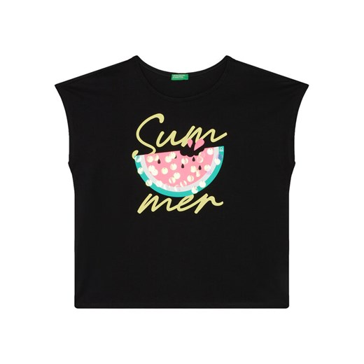 United Colors Of Benetton T-Shirt 3I1XC10P0 Czarny Regular Fit ze sklepu MODIVO w kategorii Bluzki dziewczęce - zdjęcie 184197181