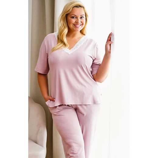 Doctor Nap piżama damska plus size PB.7154.PAPAYA, Kolor różowy, Rozmiar L, Doctor Nap ze sklepu Primodo w kategorii Piżamy damskie - zdjęcie 184198022