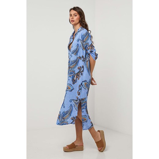 Lin Passion Lniana sukienka w kolorze błękitnym Lin Passion 38/40 okazja Limango Polska