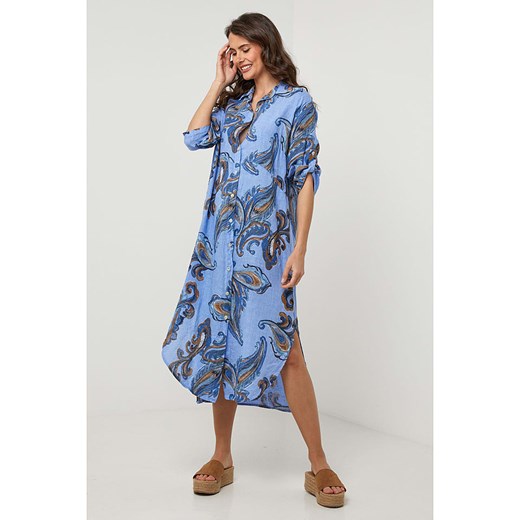 Lin Passion Lniana sukienka w kolorze błękitnym Lin Passion 38/40 okazja Limango Polska