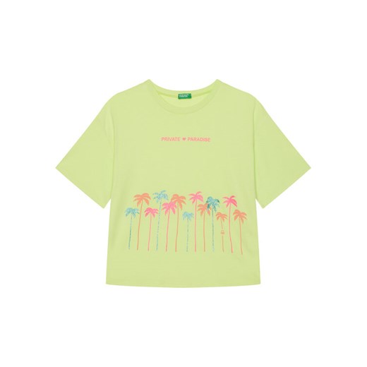 United Colors Of Benetton T-Shirt 35RYC10OZ Żółty Regular Fit ze sklepu MODIVO w kategorii Bluzki dziewczęce - zdjęcie 184199574