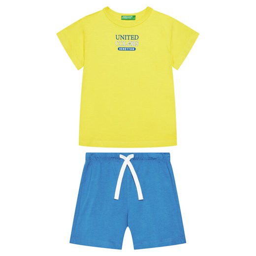 United Colors Of Benetton Komplet t-shirt i spodenki 3096GK00Q Kolorowy Regular Fit ze sklepu MODIVO w kategorii Komplety chłopięce - zdjęcie 184199662