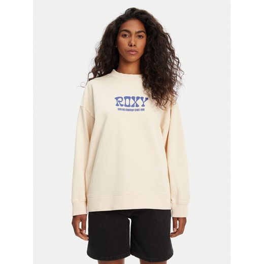 Roxy Bluza ERJFT04941 Beżowy Regular Fit ze sklepu MODIVO w kategorii Bluzy damskie - zdjęcie 184199663