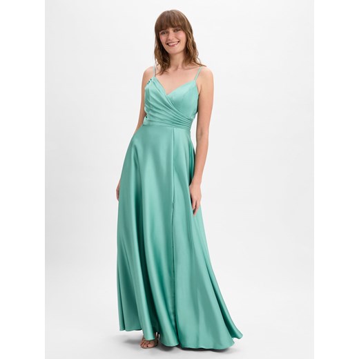 Sukienka Laona elegancka maxi z dekoltem v na ramiączkach 
