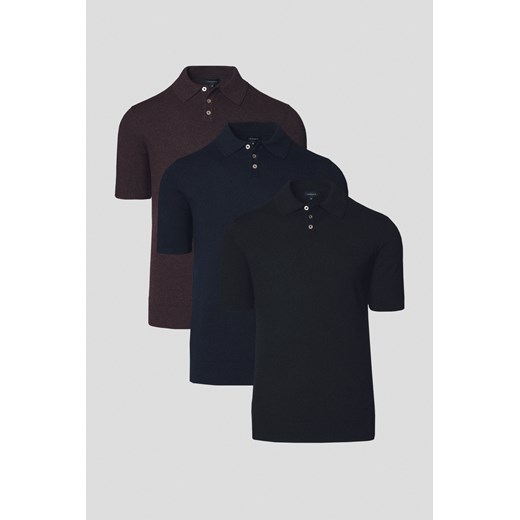 Zestaw 3 Koszulek Polo z Wiskoza Nils ze sklepu Lancerto S.A. w kategorii T-shirty męskie - zdjęcie 184201111