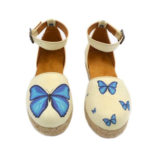 Espadryle damskie Calceo z klamrą casual tkaninowe