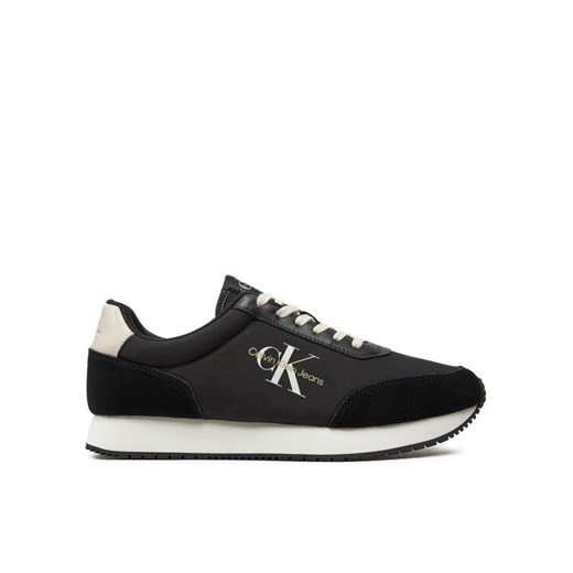 Sneakersy Calvin Klein Jeans Retro Runner Low Mix Mtl YM0YM01032 Czarny ze sklepu eobuwie.pl w kategorii Buty sportowe męskie - zdjęcie 184203290