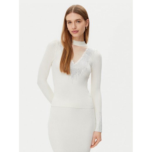 Guess Sweter W5RR15 Z2Y50 Écru Regular Fit ze sklepu MODIVO w kategorii Swetry damskie - zdjęcie 184204363
