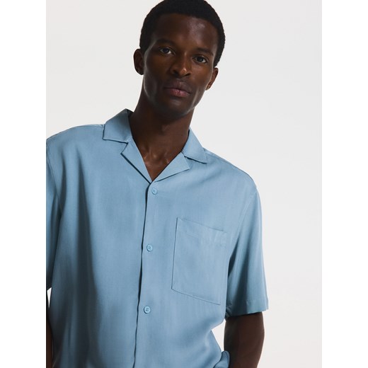 Reserved - Koszula regular fit z wiskozy - jasnoniebieski ze sklepu Reserved w kategorii Koszule męskie - zdjęcie 184204811