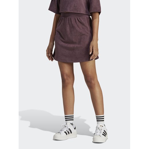 adidas Spódnica dresowa adicolor Classics Suede HM1687 Bordowy Slim Fit ze sklepu MODIVO w kategorii Spódnice - zdjęcie 184206781