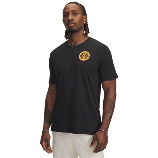 Męski t-shirt z nadrukiem Under Armour UA Armour Club - czarny ze sklepu Sportstylestory.com w kategorii T-shirty męskie - zdjęcie 184208221