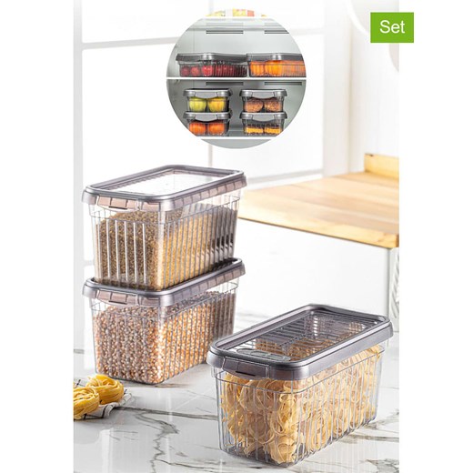 Violeta Home Pojemniki (3 szt.) w kolorze antracytowym na żywność - 4 l Violeta Home onesize wyprzedaż Limango Polska