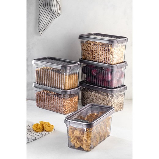 Violeta Home Pojemniki (3 szt.) w kolorze antracytowym na żywność - 4 l Violeta Home onesize Limango Polska okazja