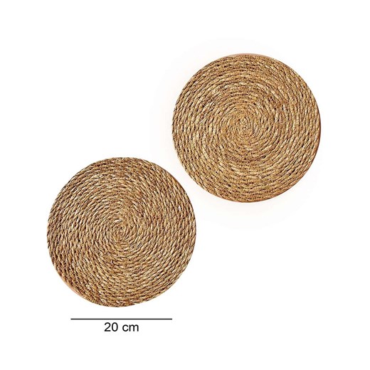 Violeta Home Podkładki (2 szt.) w kolorze jasnobrązowym - Ø 20 cm Violeta Home onesize wyprzedaż Limango Polska