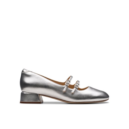Clarks Baleriny Daiss 30 Shine 26179900 Srebrny ze sklepu MODIVO w kategorii Balerinki - zdjęcie 184209761