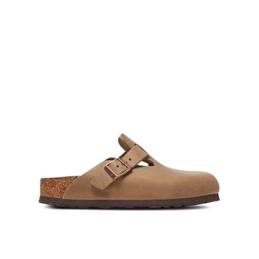 Birkenstock Klapki Boston zamsz 1019484 Brązowy ze sklepu MODIVO w kategorii Klapki damskie - zdjęcie 184209794