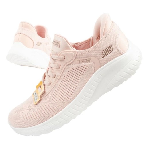 Buty Skechers Bobs Squad sneakersy Slip-ins 117497/LTPK różowe ze sklepu ButyModne.pl w kategorii Buty sportowe damskie - zdjęcie 184212221